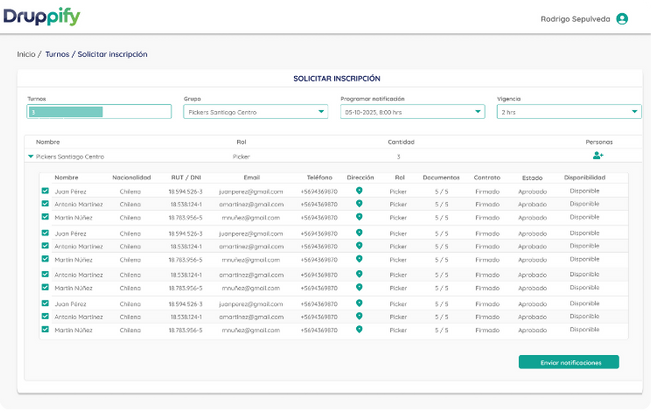 Interfaz de asignación automática de servicios